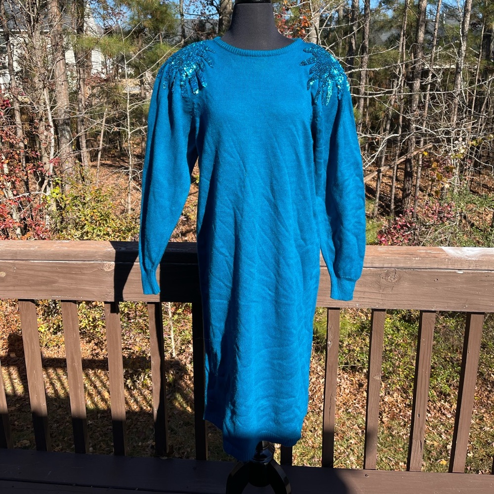 Vintage Sweater Dress with Sequins